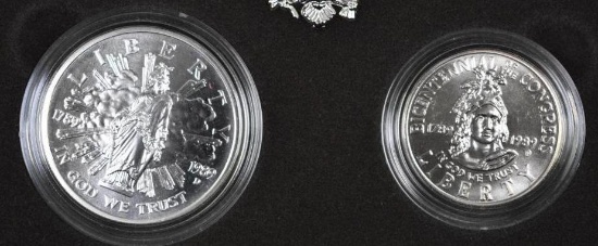 1989 2-Coin Congressional Commemorative Dollar & Half BU.