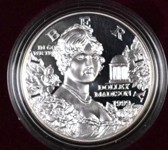 1999 P Dolley Madison Commemorative Silver Dollar Proof.