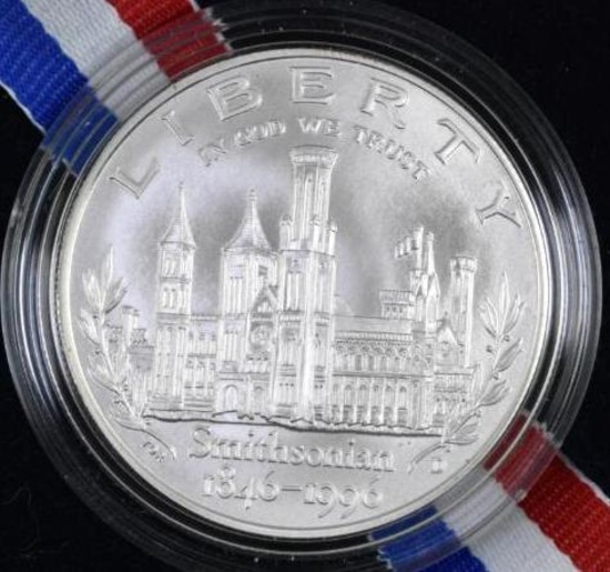 1996 D Smithsonian Commemorative Silver Dollar BU.