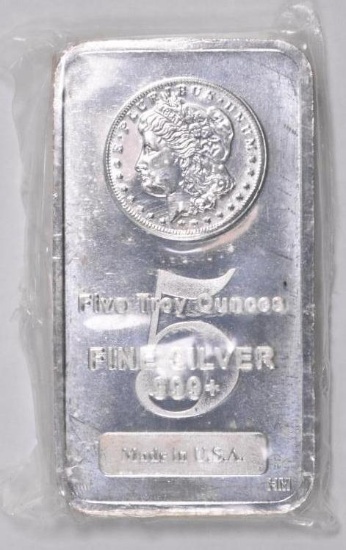 Highland Mint 5oz. .999 Fine Silver Morgan Ingot / Bar.
