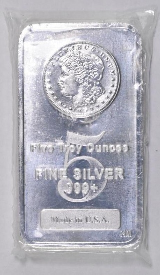 Highland Mint 5oz. .999 Fine Silver Morgan Ingot / Bar.
