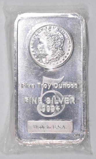 Highland Mint 5oz. .999 Fine Silver Morgan Ingot / Bar.