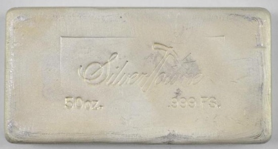 Silver Towne 50oz. .999 Fine Silver Ingot/Bar.