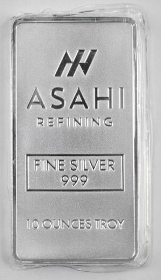 Asahi Refining 10oz. .999 Fine Silver Ingot / Bar.