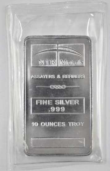 NTR Metals 10oz. .999 Fine Silver Ingot / Bar.