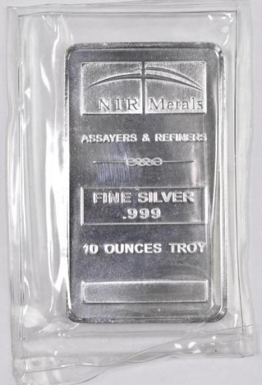 NTR Metals 10oz. .999 Fine Silver Ingot / Bar.