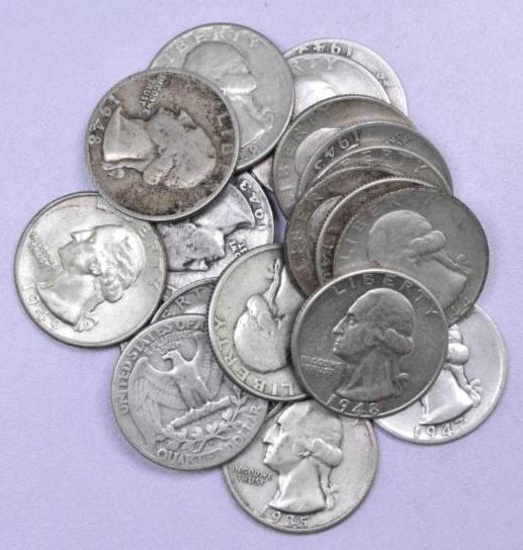 Group of (20) Washington Silver Quarter