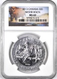 2013 Canada $5 Bison .9999 1oz. Fine Silver (NGC) MS69.