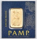 PAMP Suisse 1 Gram .9999 Fine Gold Ingot Bar.