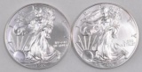 Group of (2) 2015 American Silver Eagles.