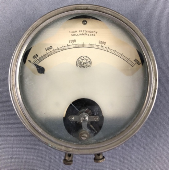 Vintage "Fisher" High Frequency Milliammeter Gauge