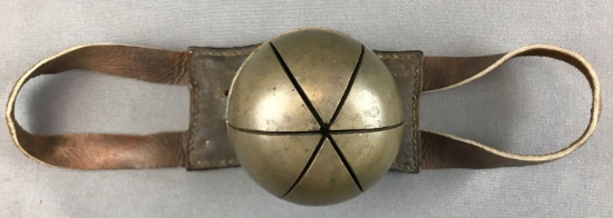 Antique Sleigh Bell on Leather Strap