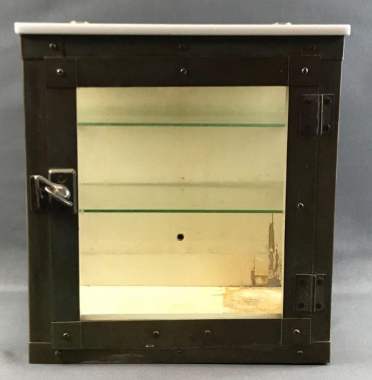 Antique Metal and Glass Display Case