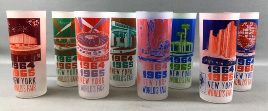 Group of 8 : Vintage New York World's Fair Souvenir Drinking Glasses