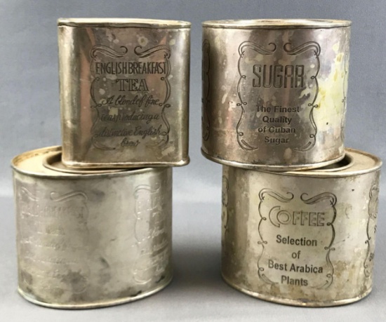 Group of 4 : Vintage Kitchen Storage Tins