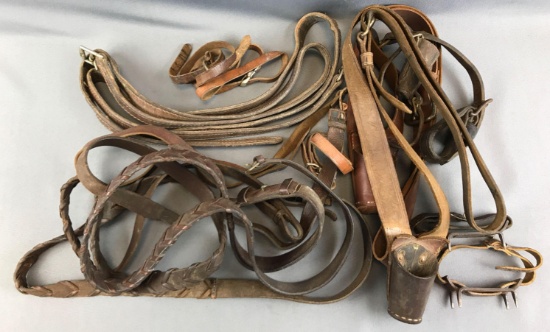Group of Vintage Leather Straps, Belts + more