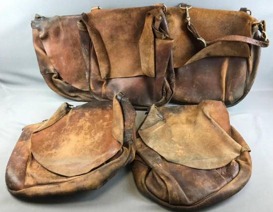 Group of 5 : Vintage Leather Mail Bags