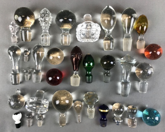 Large Collection of Vintage Glass Stoppers + more