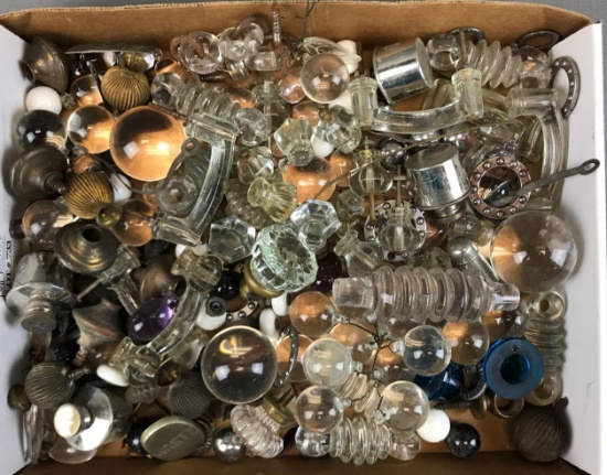 Group of Vintage and Antique Glass Knobs, Insulators, Pulls + more