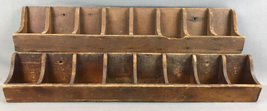 Lot of 2 : Vintage Wooden Sectioned Display Pieces