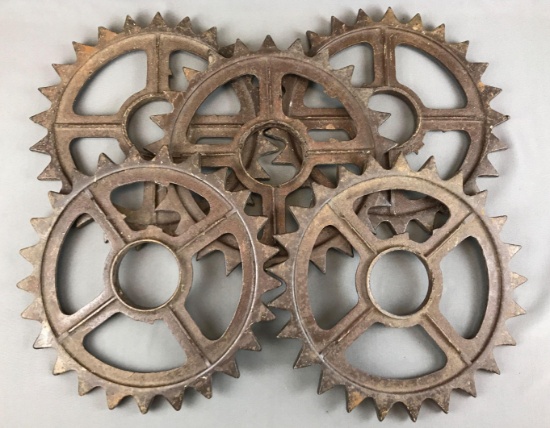 Group of 5 : Vintage Industrial Gears