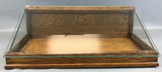 Antique Glass and Wood Countertop Display Showcase