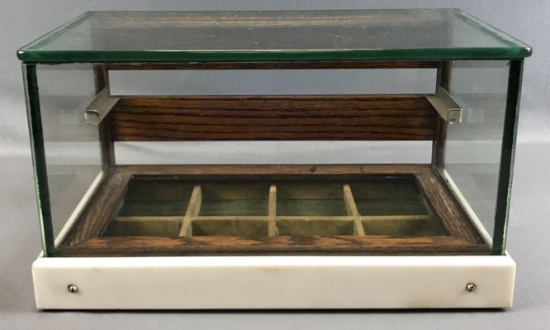 Antique Wood and Glass Countertop Display Case