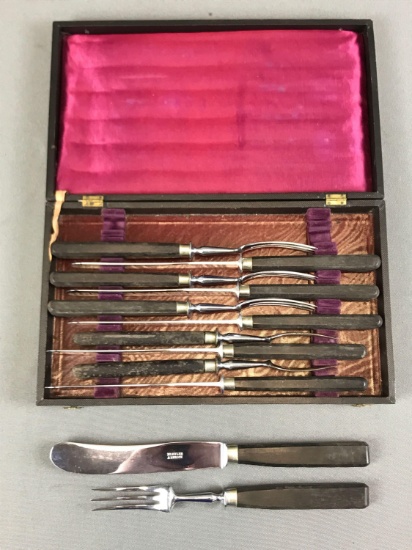 Vintage "Bleuler Azurich" Flatware Cutlery Set in Box