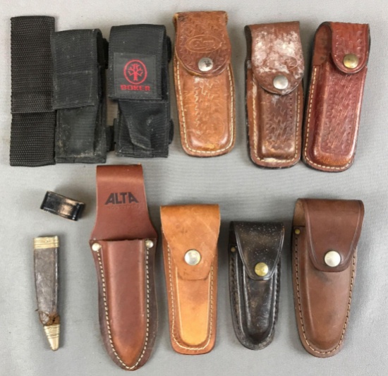 Group of Vintage Knife Sheaths + more