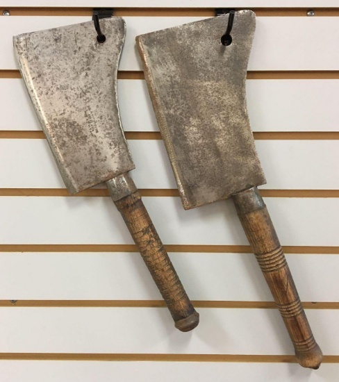 Group of 2 Antique Butcher Knives / Meat Cleavers