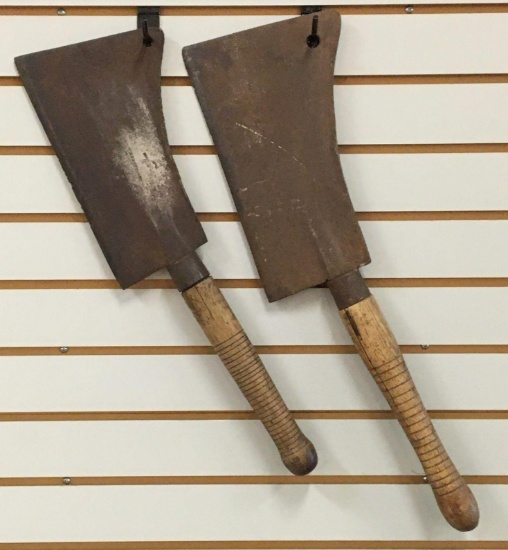 Group of 2 Antique Butcher Knives / Meat Cleavers