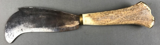 Antique "Nash" Billhook Knife w/ Antler Handle