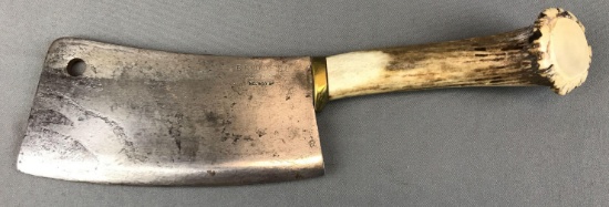 Vintage "Briddell" No. 900 Meat Cleaver w/ Antler Handle
