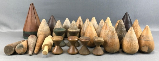 Collection of Vintage Wooden Tops + more