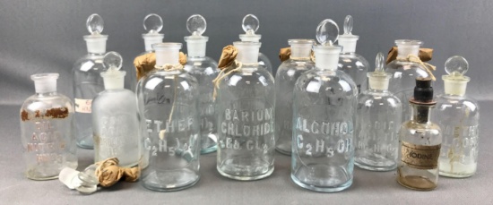 Group of Vintage Apothecary Bottles