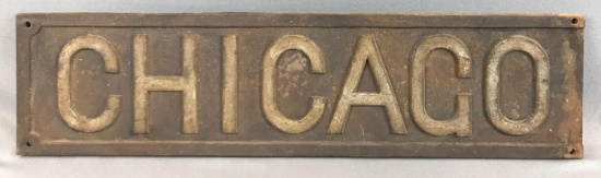 Vintage Cast Iron "Chicago" Sign