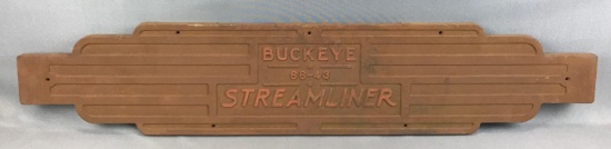 Vintage Cast Iron "Buckeye 66-43 Streamliner" Sign