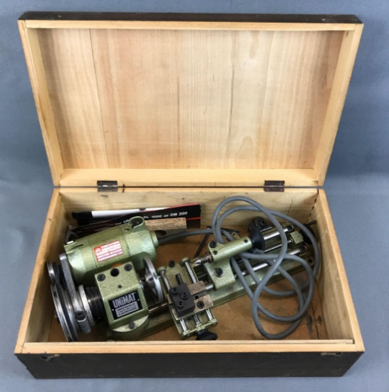 Vintage "Unimat" SL 1000 Mini Lathe w/ Wooden Storage Box
