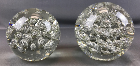 Lot of 2 : Vintage Glass Paperweights
