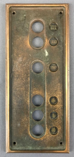 Vintage Brass Elevator Plate
