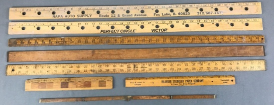 Group of Vintage Yardsticks + more