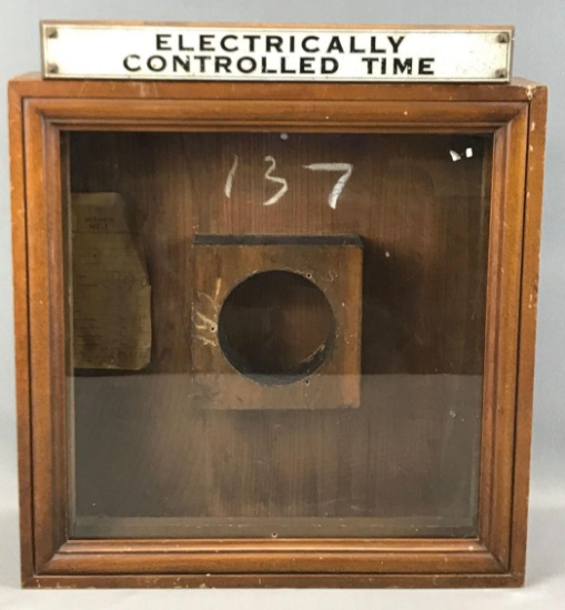 Vintage "Bulova" Clock Housing w/ Glass Door