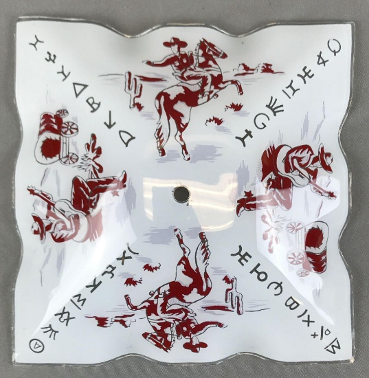 Vintage Cowboy Ceiling Light Glass Shade