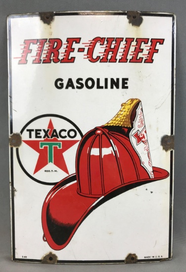 Vintage "Texaco Fire Chief Gasoline" Enamel Sign