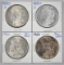 Group of (4) Morgan Silver Dollars.