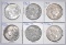 Group of (6) Peace Silver Dollars.