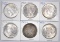 Group of (6) Peace Silver Dollars.