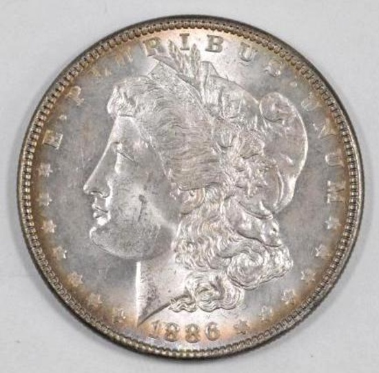 1886 P Morgan Silver Dollar.