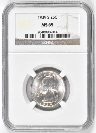 1939 S Washington Silver Quarter (NGC) MS65.