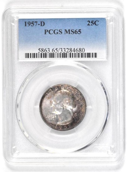 1957 D Washington Silver Quarter (PCGS) MS65.